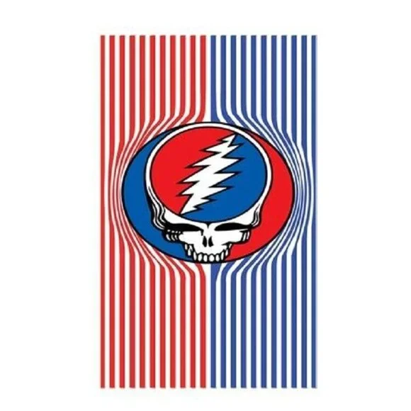 New Patriotic Steal Your Face Grateful Dead Beach Bath Pool Gift Towel Cabana - Picture 1 of 3